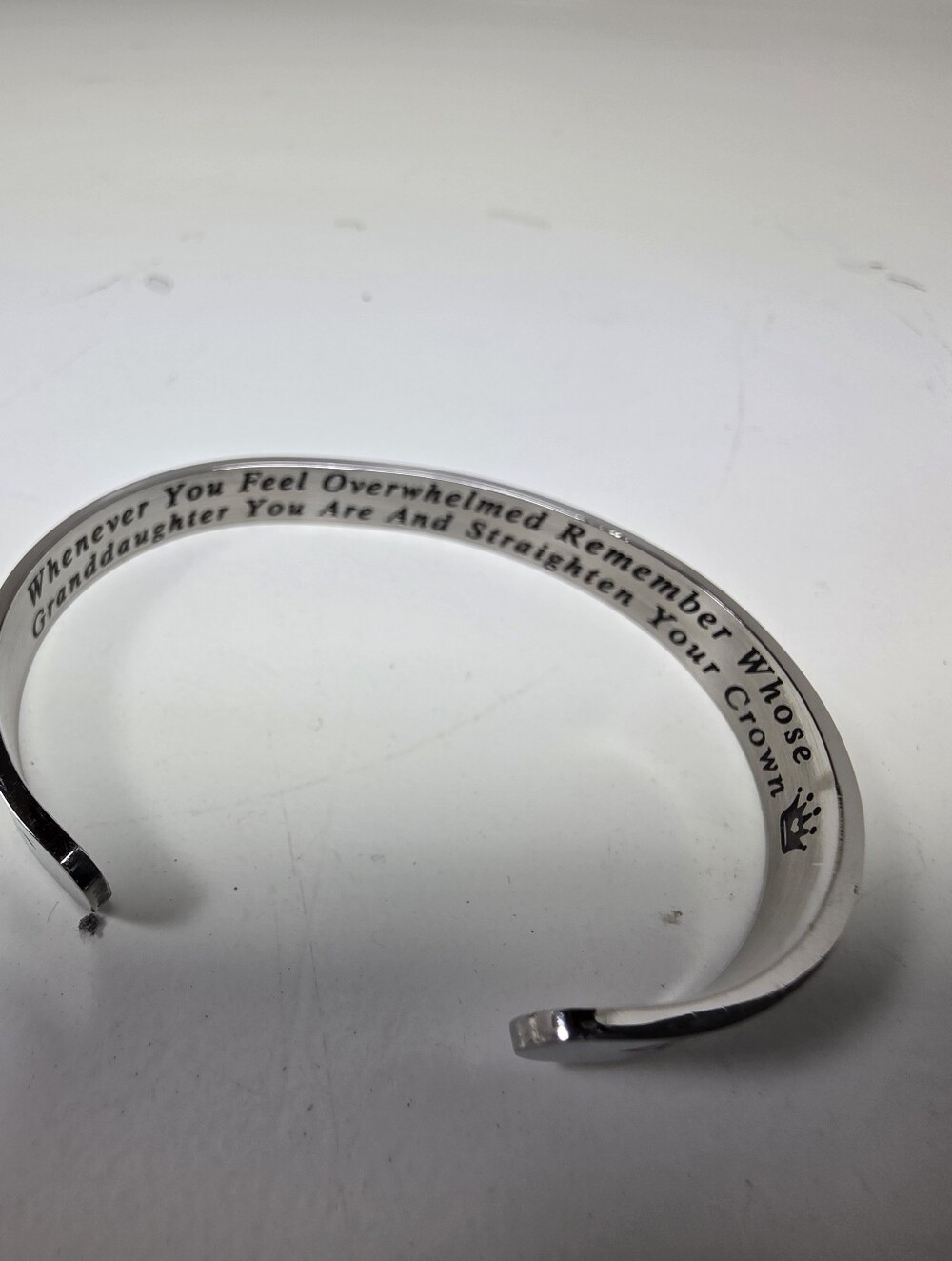 Stainless Steal Inspirational Cuff Bracelet - Engraved Message